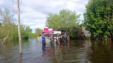Corrientes bajo el agua tras el temporal.