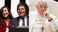 El Papa Francisco envió rosarios bendecidos a Javier Milei y Victoria Villarruel.