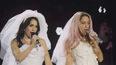 Tini estuvo como invitada en el show de Lali en River. (Foto: captura Instagram/lali)