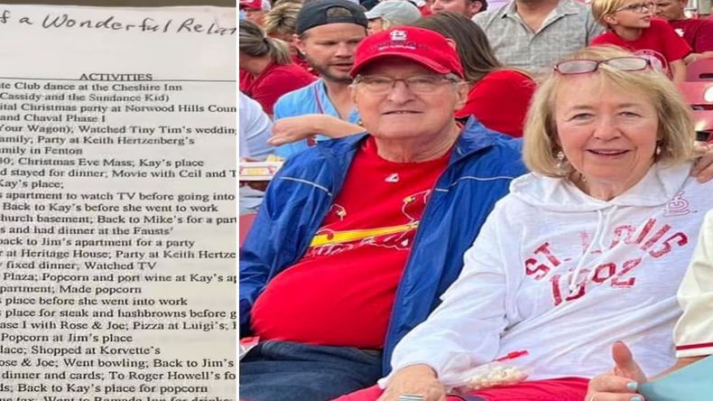 Su abuelo había anotado todas las citas con su esposa durante 57 años.