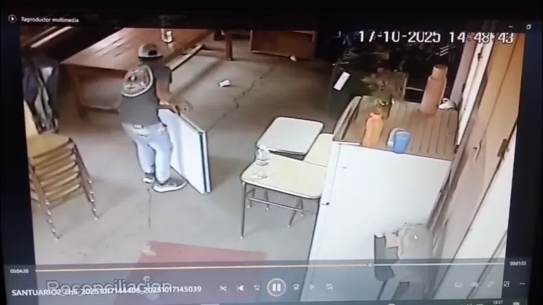 Gracias a las cámaras de seguridad instaladas en el Santuario de Rio Blanco se logró identificar al responsable de ambos robos. 