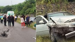 Dos autos colisionaron en la colectora.
