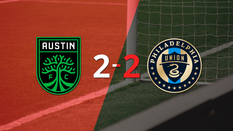 Empate a 2 entre Austin FC y Philadelphia Union