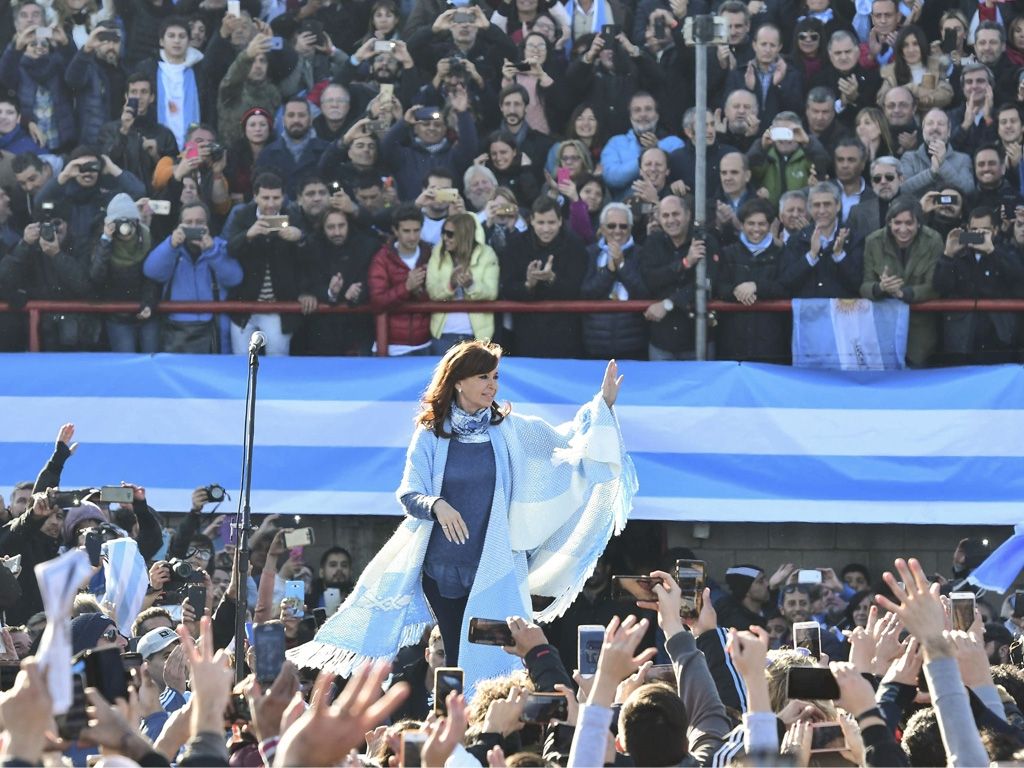 Cristina en el acto en Avellaneda