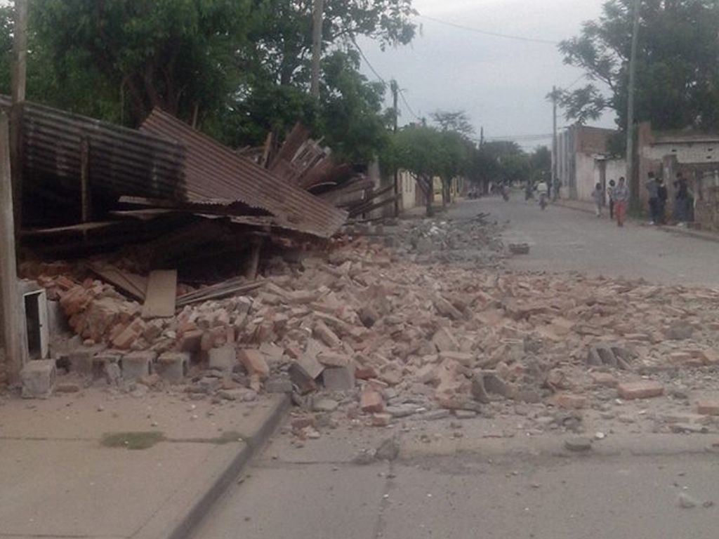 Derrumbe por el sismo