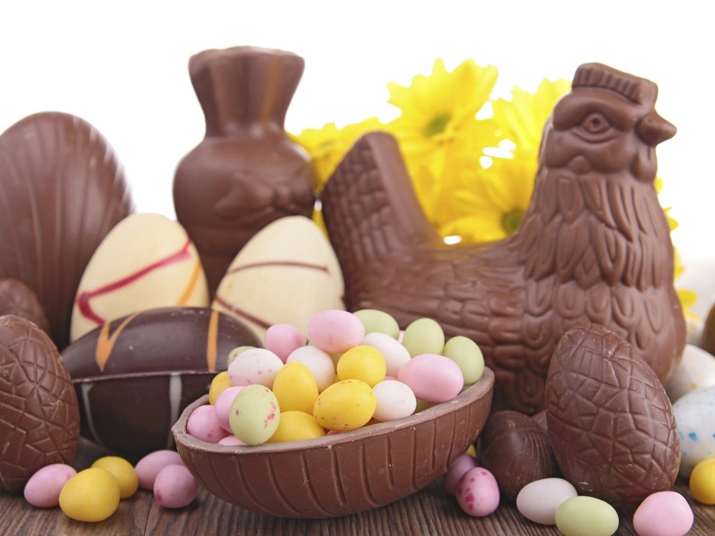 Huevos y conejos de pascua