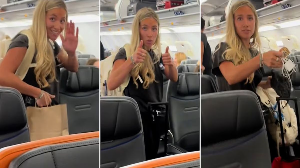 Un hombre grabó a una mujer por haberle robado su cargador durante un vuelo.