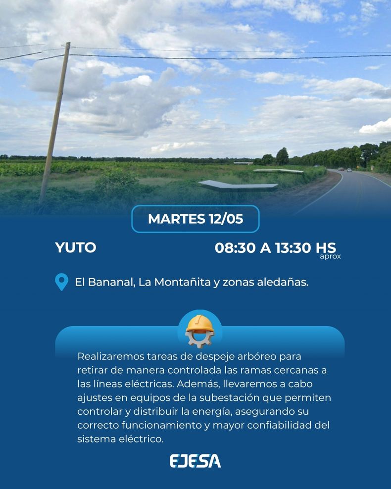 Cortes de luz programados.