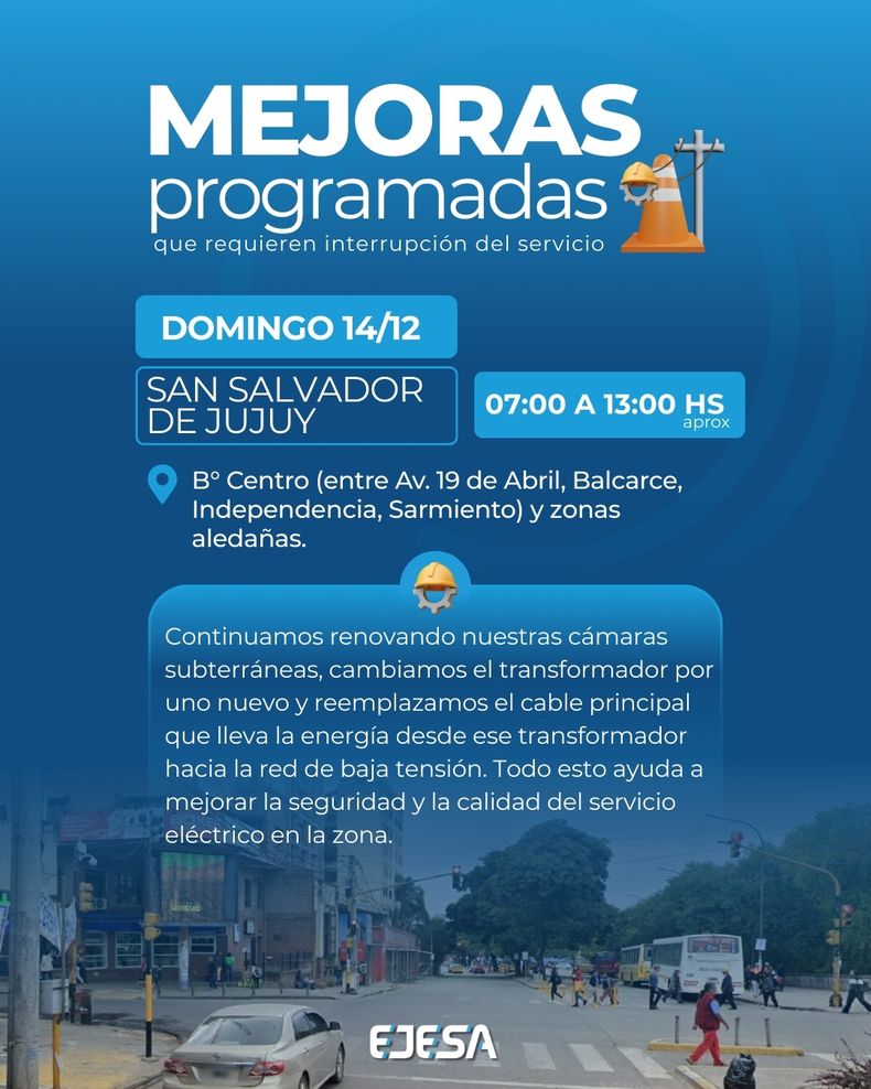 Interrupción del servicio de luz por mejoras programadas en San Salvador de Jujuy (Foto ilustrativa)