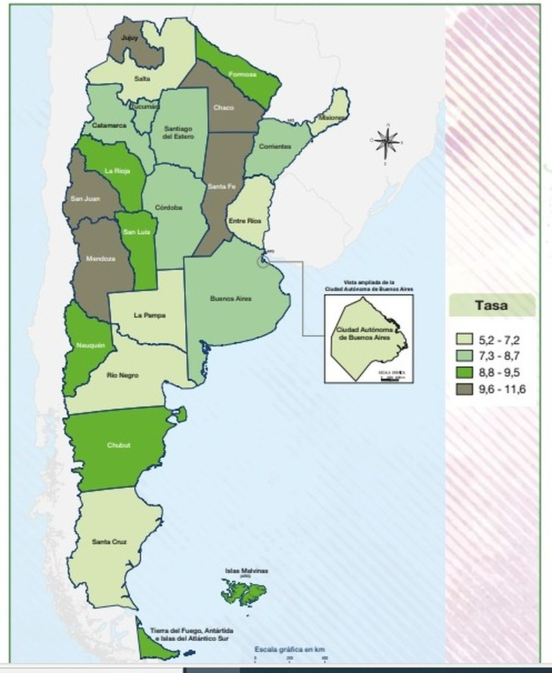 Tasa de mortalidad infantil a&ntilde;o 2023.