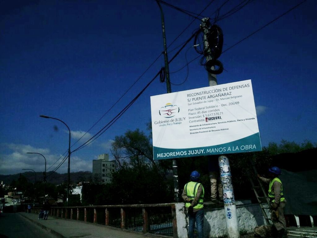 Puente Argañaráz, inicio de obra