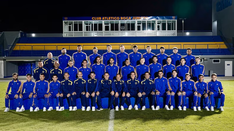 El plantel de Boca Juniors en el Mundial de Clubes.