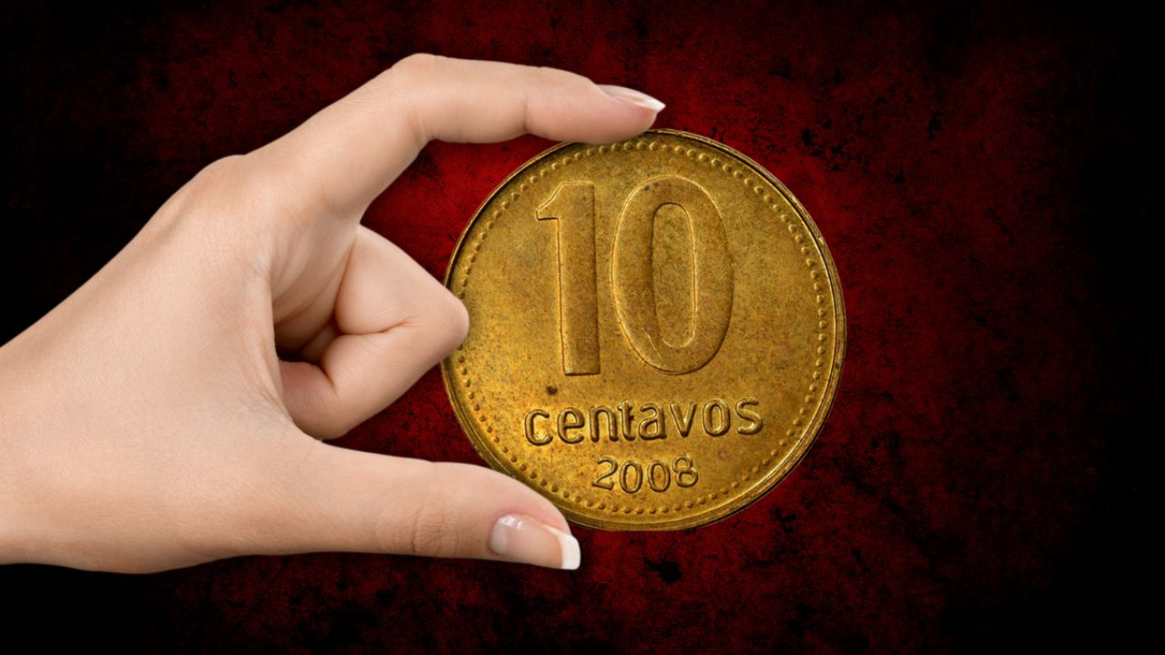 Moneda de 10 centavos.