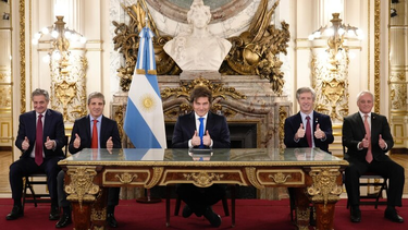 Javier Milei en cadena nacional.