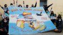 alumnos jujenos recordaron el exodo en una bandera