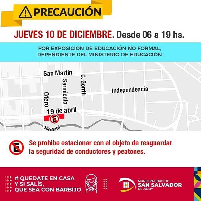 Estacionamiento prohibido en 19 de Abril entre Otero y Sarmiento