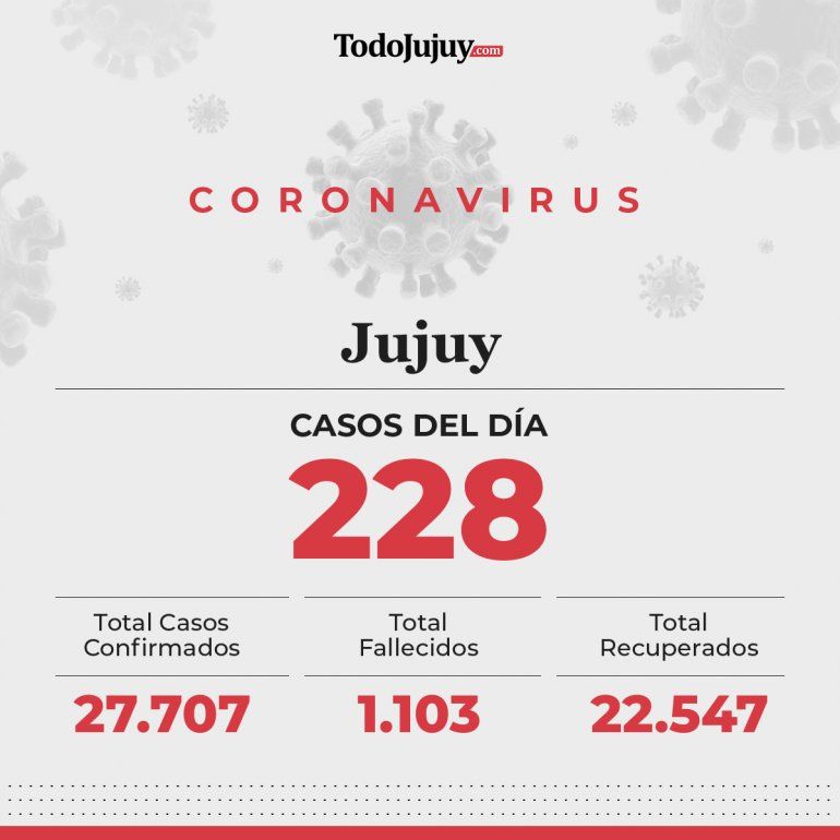Estado de situación de la pandemia de coronavirus en Jujuy al día 27/5/2021.