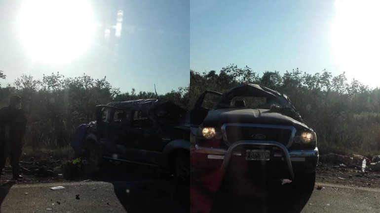 Una camioneta volcó sobre la ruta N° 34