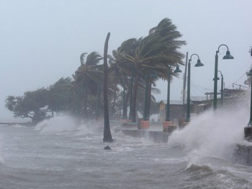 Olas gigantes por el huracán