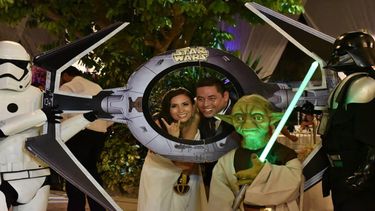 La pareja decidió decorar su casamiento con la temática de la emblemática película.
