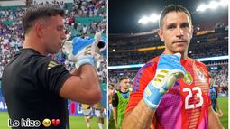 Dibu Martínez y el gesto con la hinchada argentina.