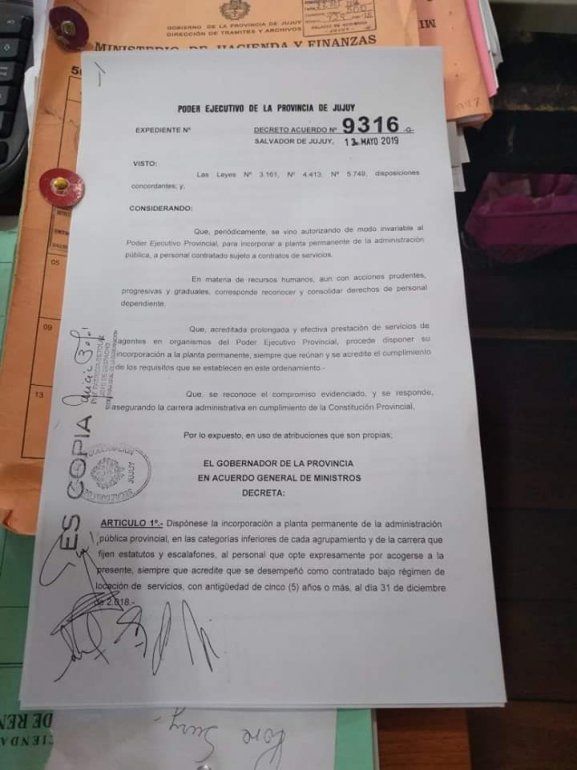 Decreto pase a planta permanente