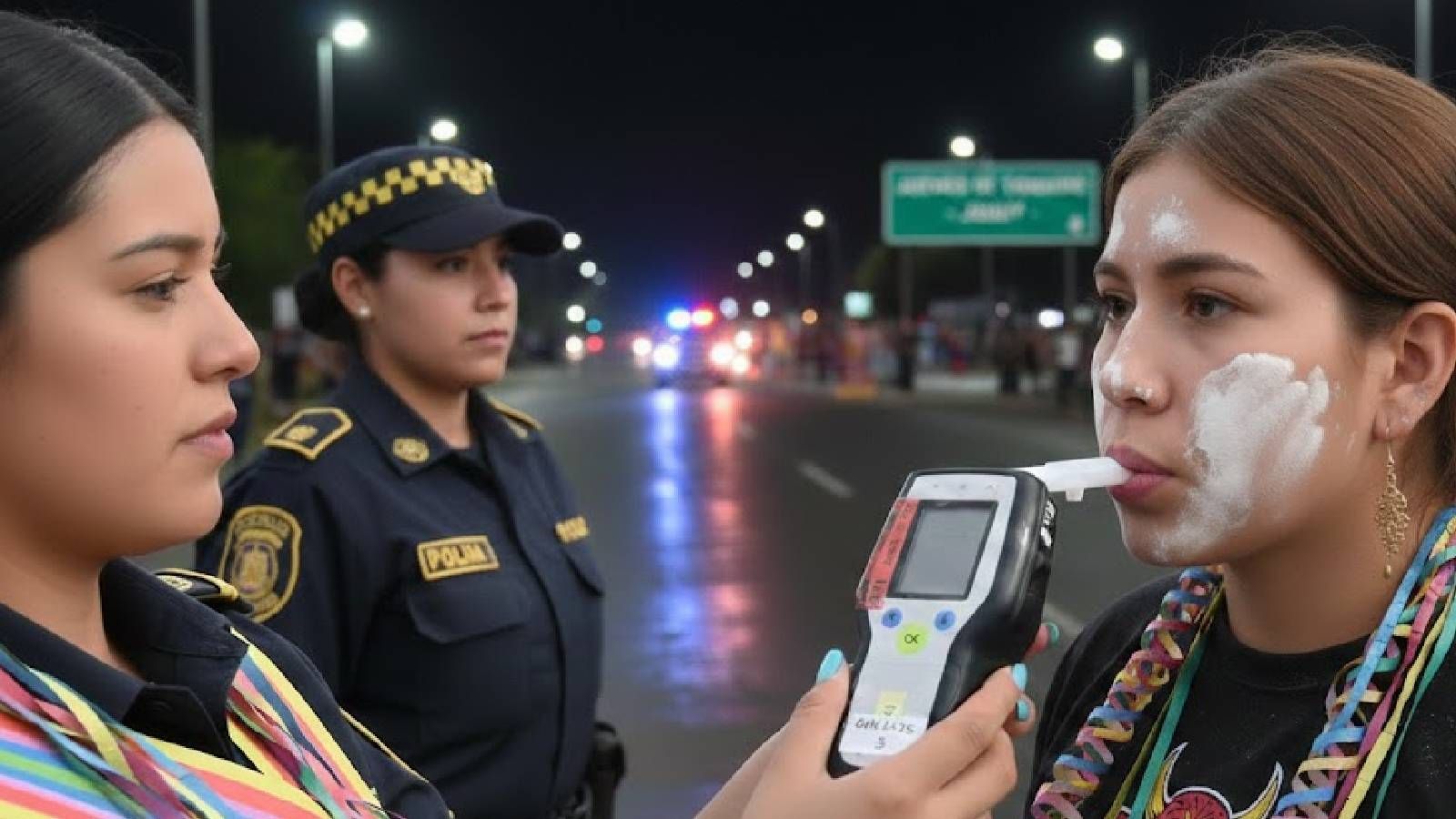 Controles de alcoholemia en Jueves de Comadre - (Imagen realizada con IA)