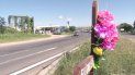 Motociclista muerta en la curva de la muerte (foto de archivo)