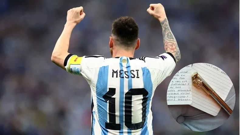 La curiosa lapicera que Messi usó para escribir su carta de despedida. 