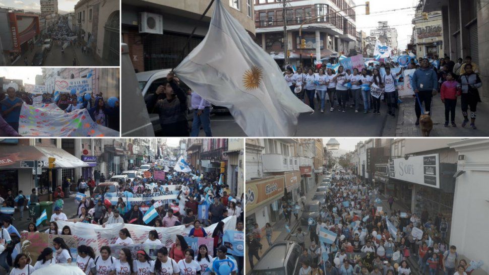 bajo la consigna salvar las dos vidas, miles de jujenos marcharon por la ciudad