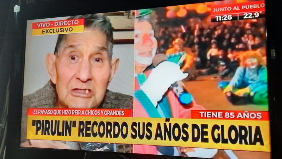 Pirulín emocionó a la Argentina a través de la señal de TV Crónica