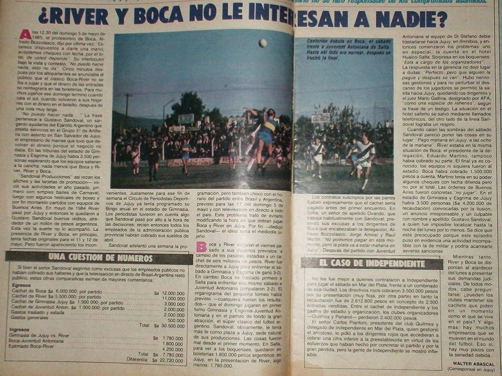 Recorte de diario de River-Boca en Jujuy