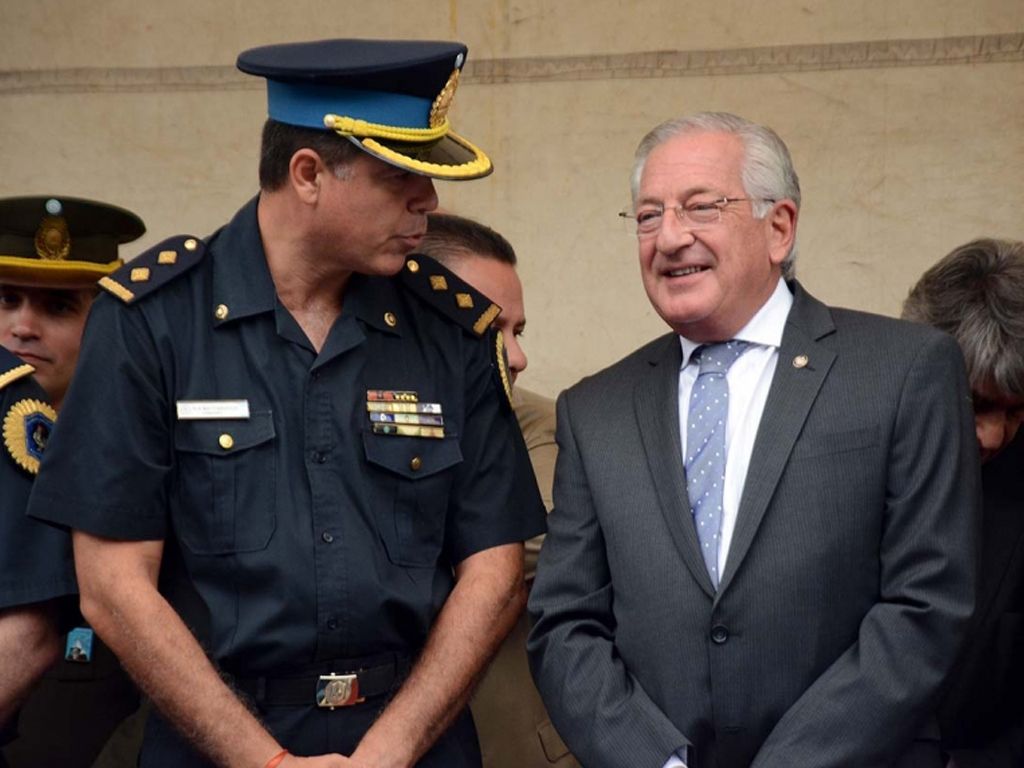 Fellner en el acto de la Policía Federal
