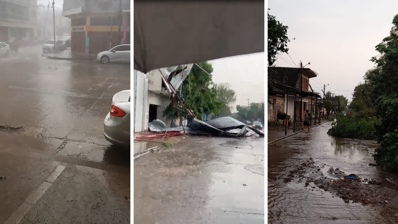Feroz temporal de viento, lluvia y granizo golpeó Libertador
