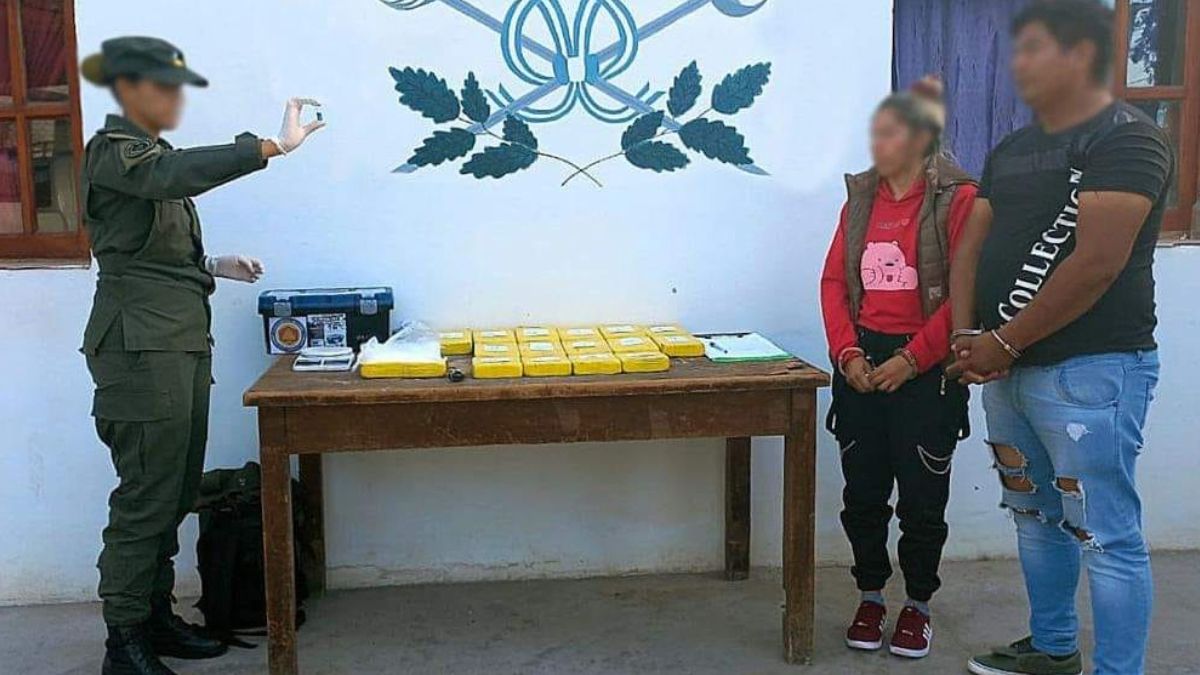 detuvieron a una pareja jujena que circulaba con mas de 16 kilos de cocaina