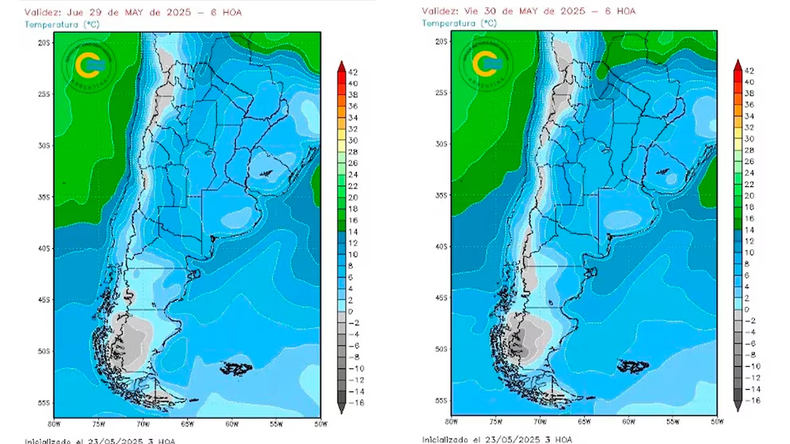 El frío avanzará hacia el norte del país entre jueves y viernes - Crédito: SMN