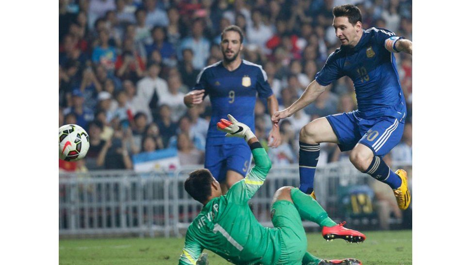Uno de los goles de Messi