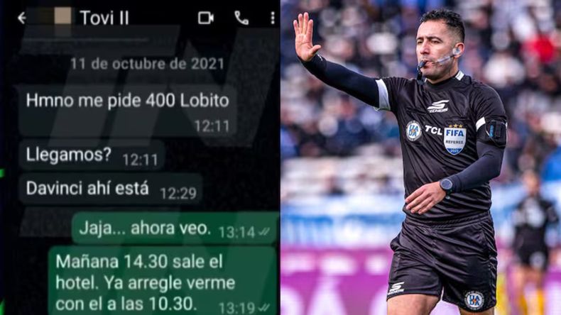 Denunciaron al árbitro Lobo Medina tras la filtración de supuestos chats en los que habría arreglado partidos.