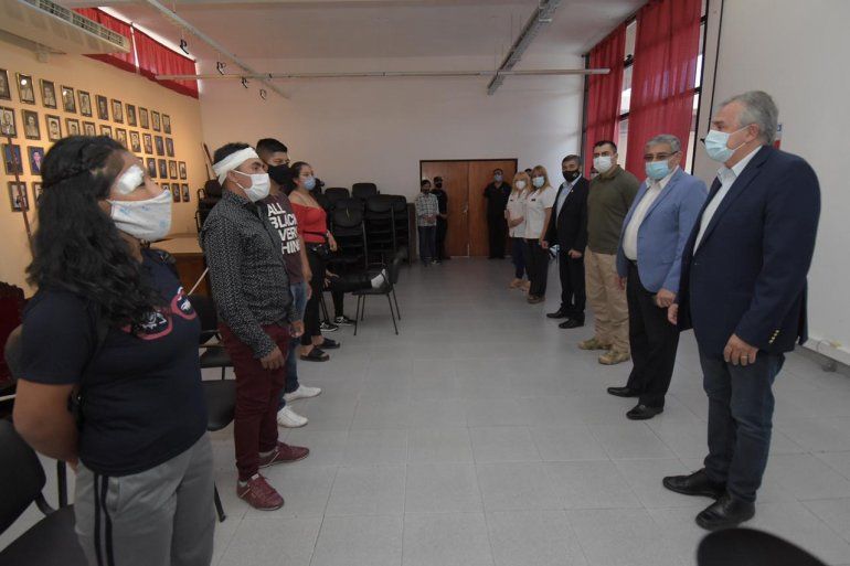 Gerardo Morales visitó a los policías heridos en el operativo de Campo Verde