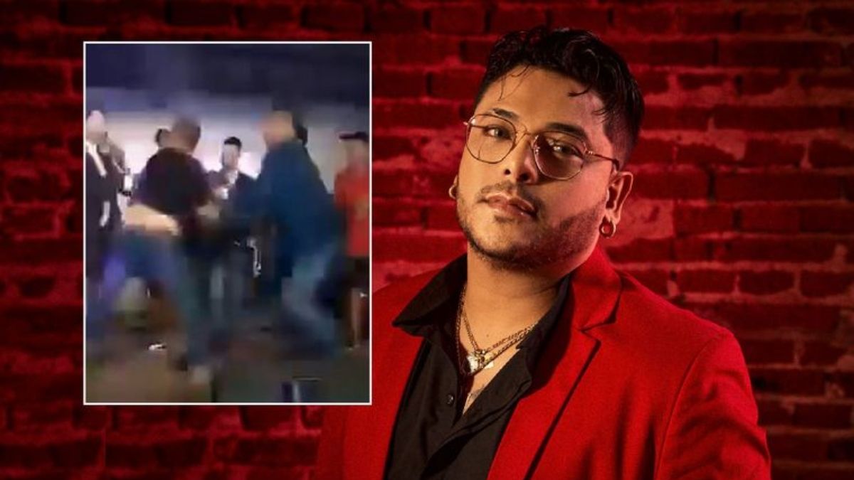 Una mujer se subió al escenario para darle un beso, el novio no lo soportó y quiso agredir al artista.
