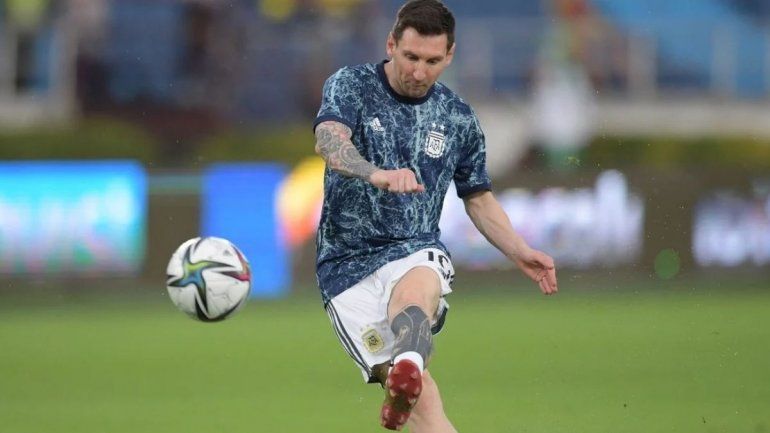 Messi en el partido de la Selección Argentina contra Colombia.