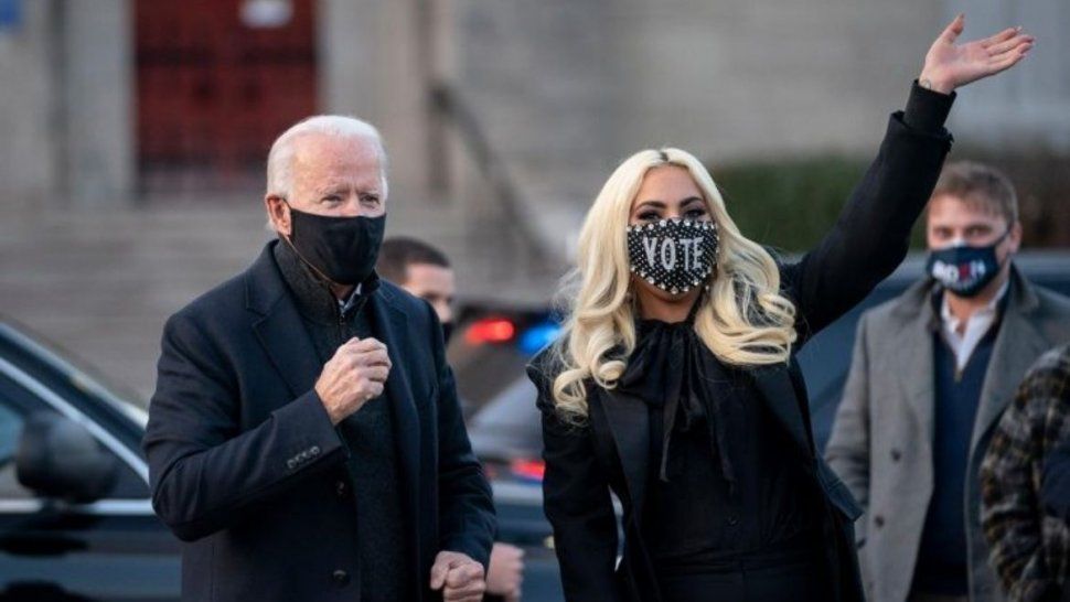 Joe Biden y Lady Gaga en plena campaña.&nbsp;