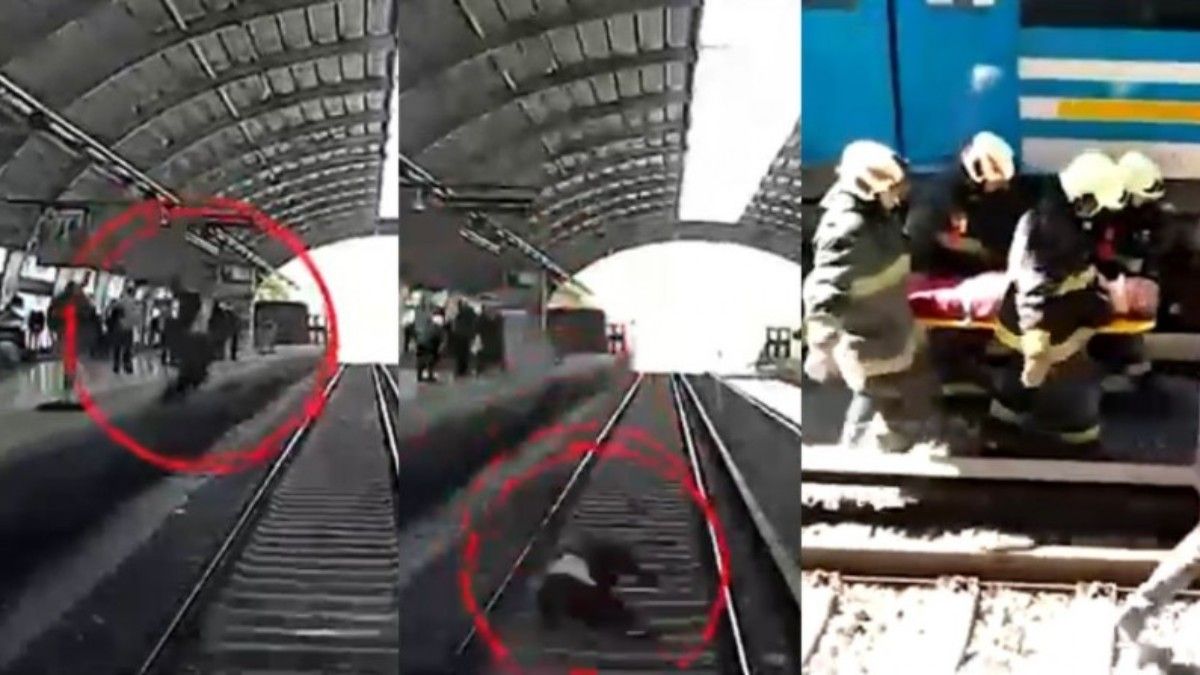 Un hombre cayó a las vías, el tren lo pasó por encima y se salvó.&nbsp;