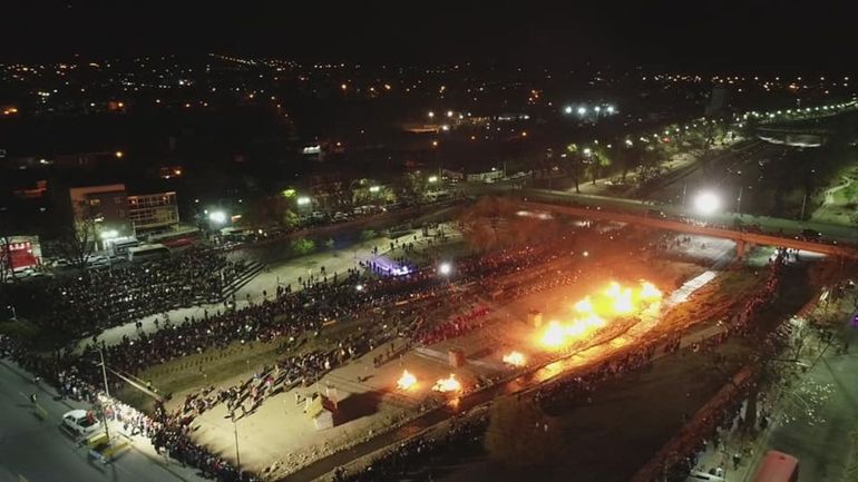 La marcha evocativa en el parque Xibi Xibi. /Facebook Municipalidad de San Salvador