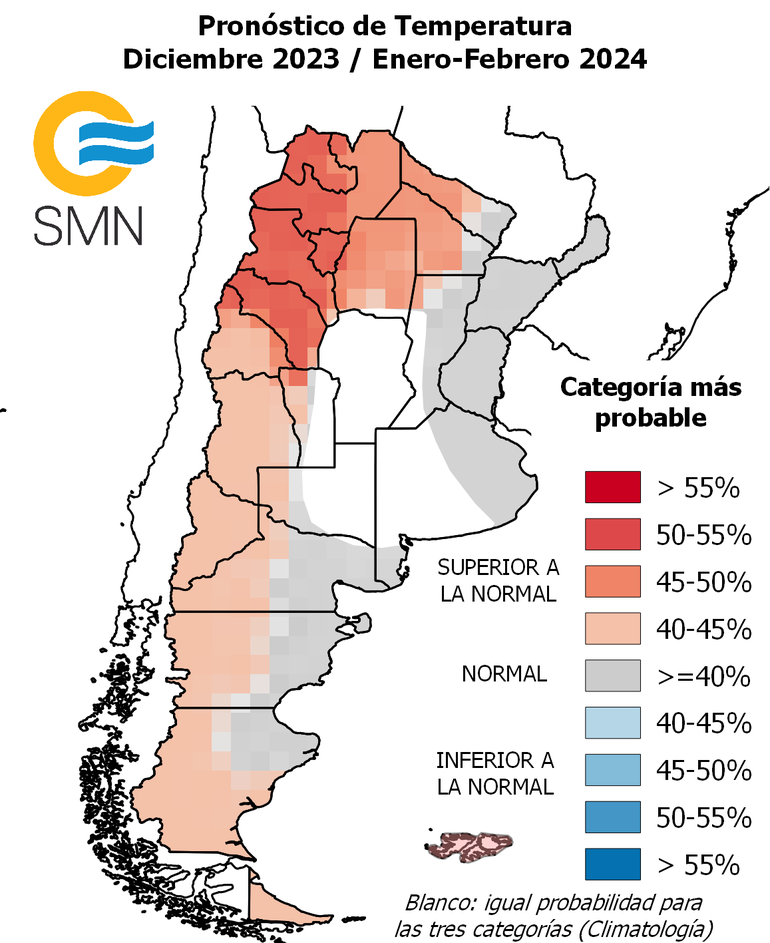 Tiempo en Jujuy y en el resto del país durante el verano 23/24.