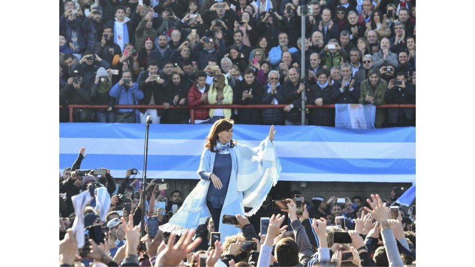 Cristina en el acto en Avellaneda
