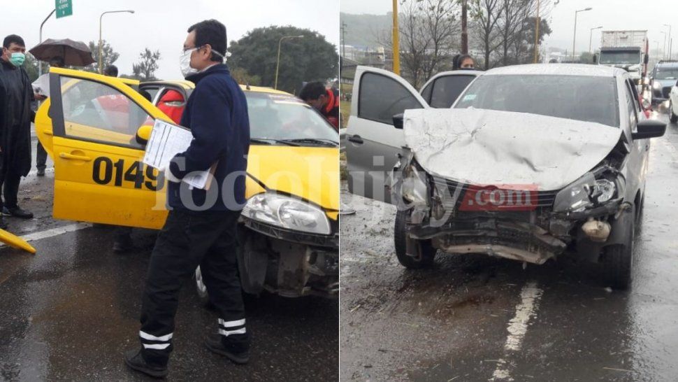 fuerte choque en el acceso sur: dos personas heridas