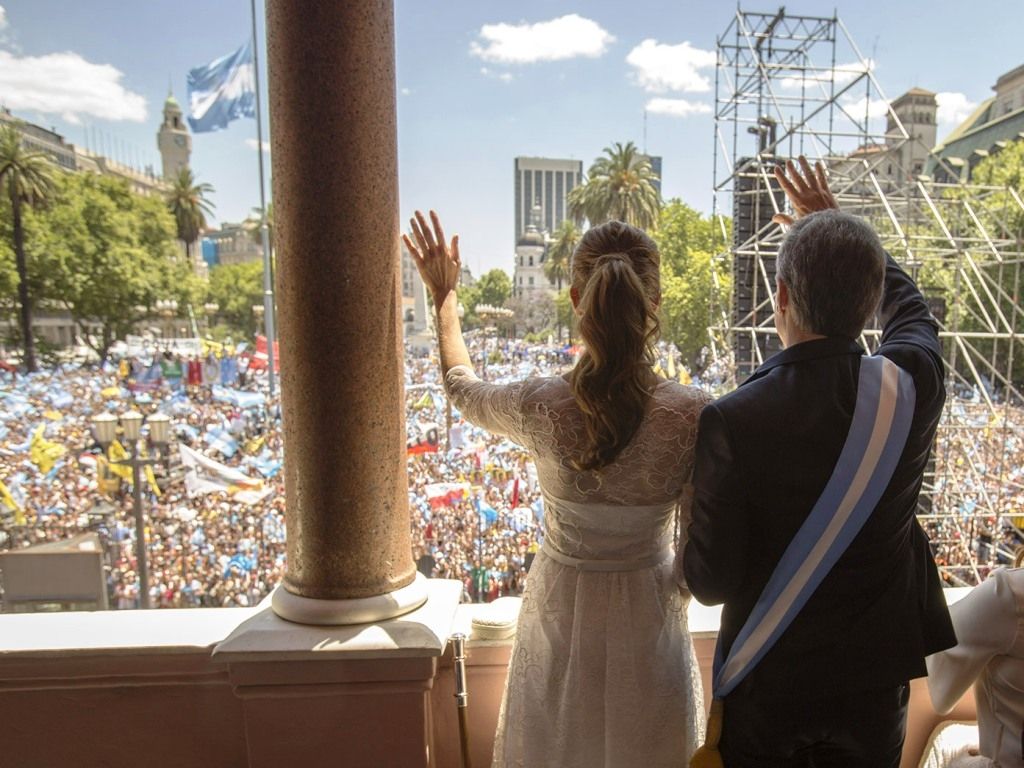 Macri en el balcón