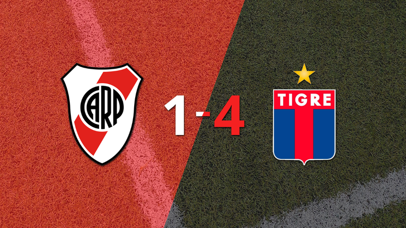 Tigre goleó 4-1 a River Plate con doblete de Ignacio Russo