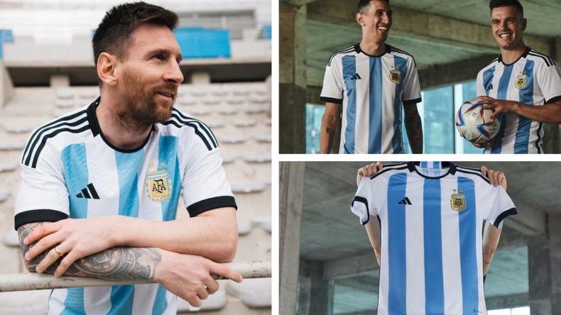 Este viernes, Adidas presentó la camiseta que usará la selección argentina en el Mundial.